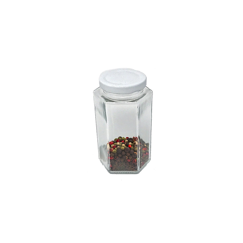 Tarro Hexagonal con Tapa 370ml - Global Fuentes