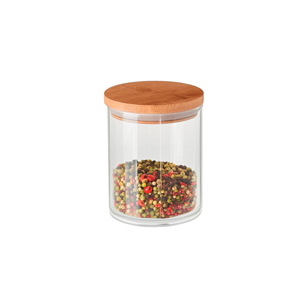 Tarro Tubular con Tapa Bambu 250ml - Global Fuentes