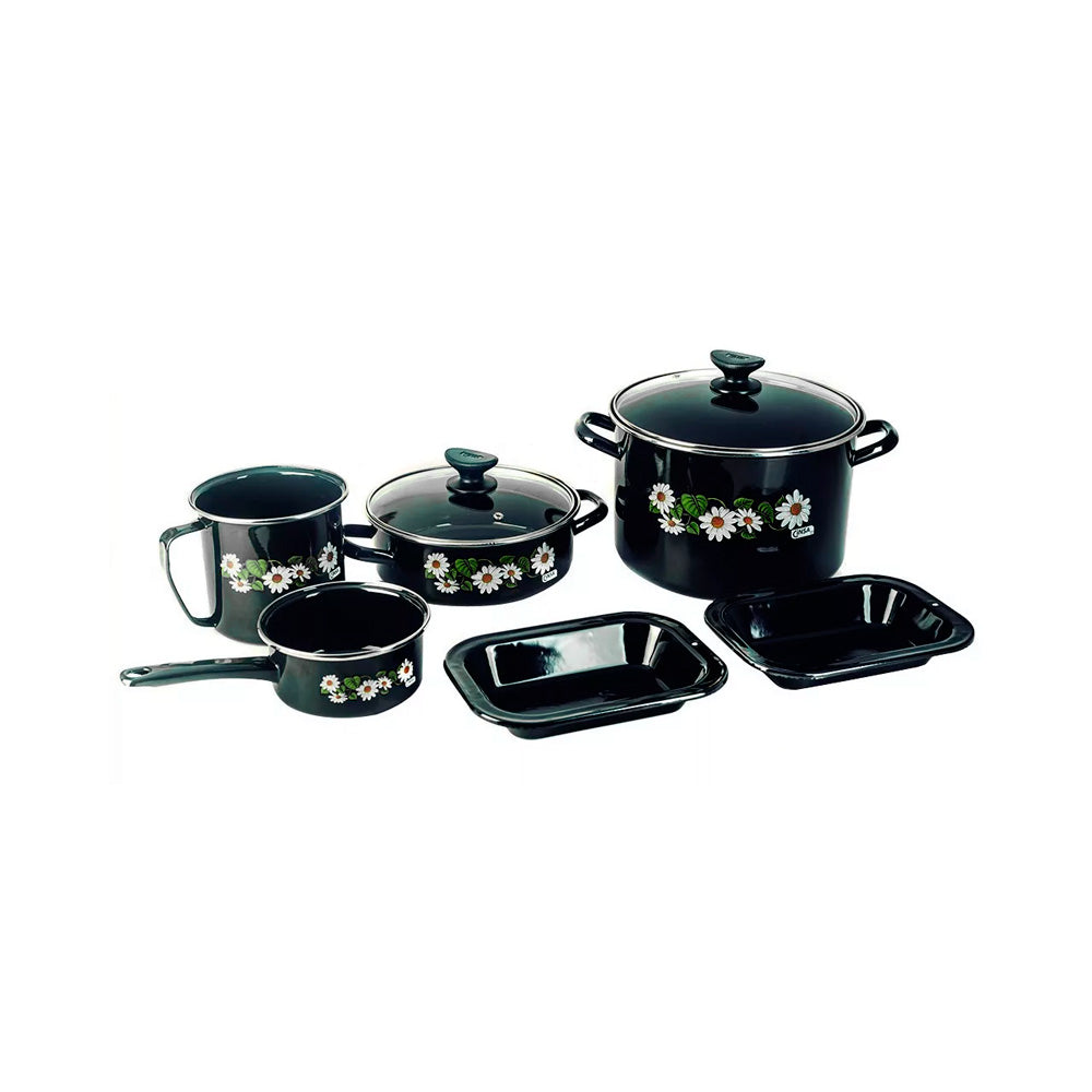 Bateria Malvina Negro Grafito - 8 piezas - Cinsa