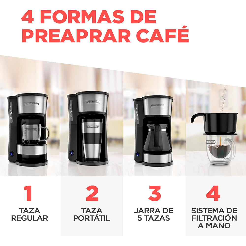 Cafetera de Goteo 5 Tazas 4 en 1 - CM0755S-MX - B&D