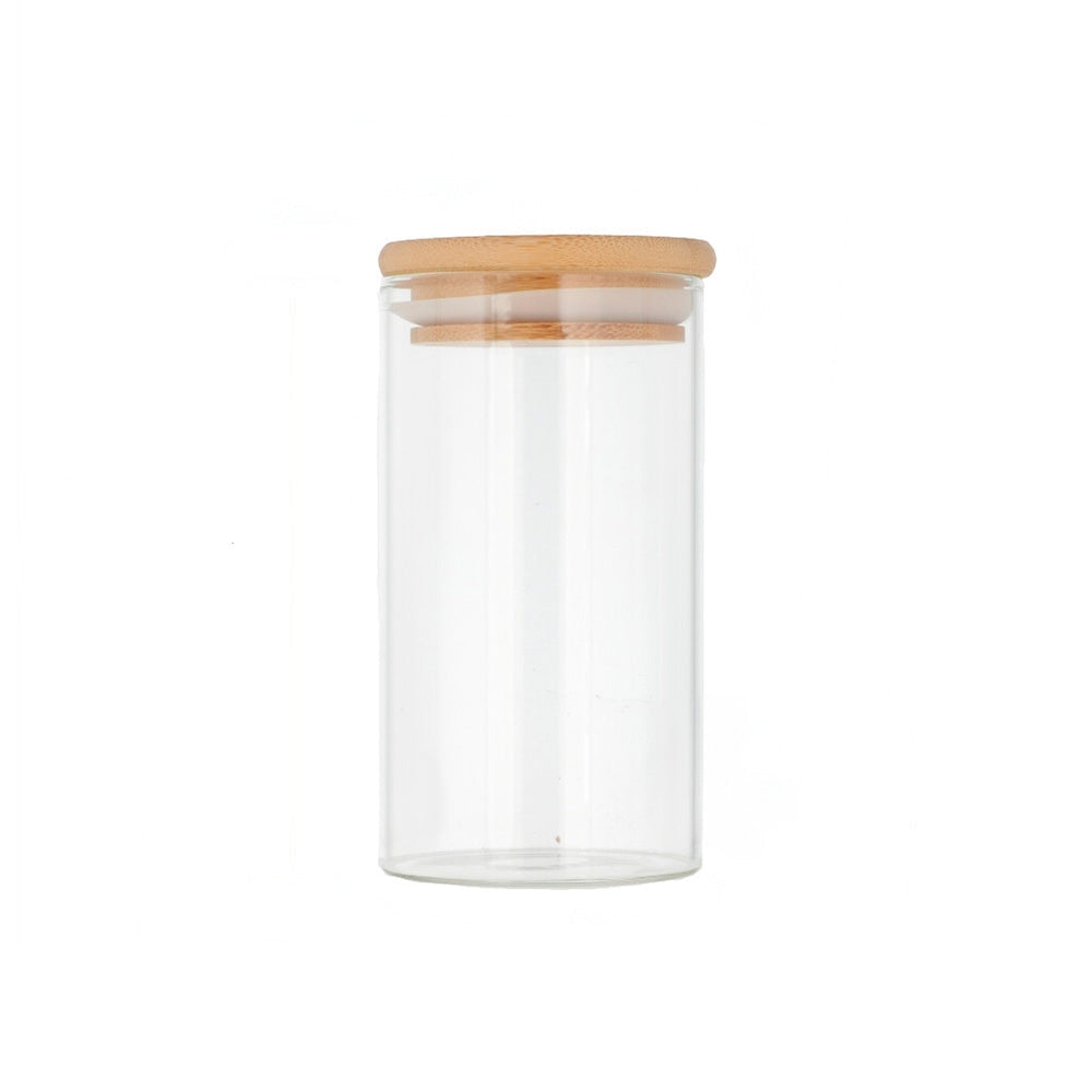 Tarro Tubular con Tapa Bambu 330ml - Global Fuentes