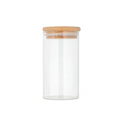 Tarro Tubular con Tapa Bambu 330ml - Global Fuentes