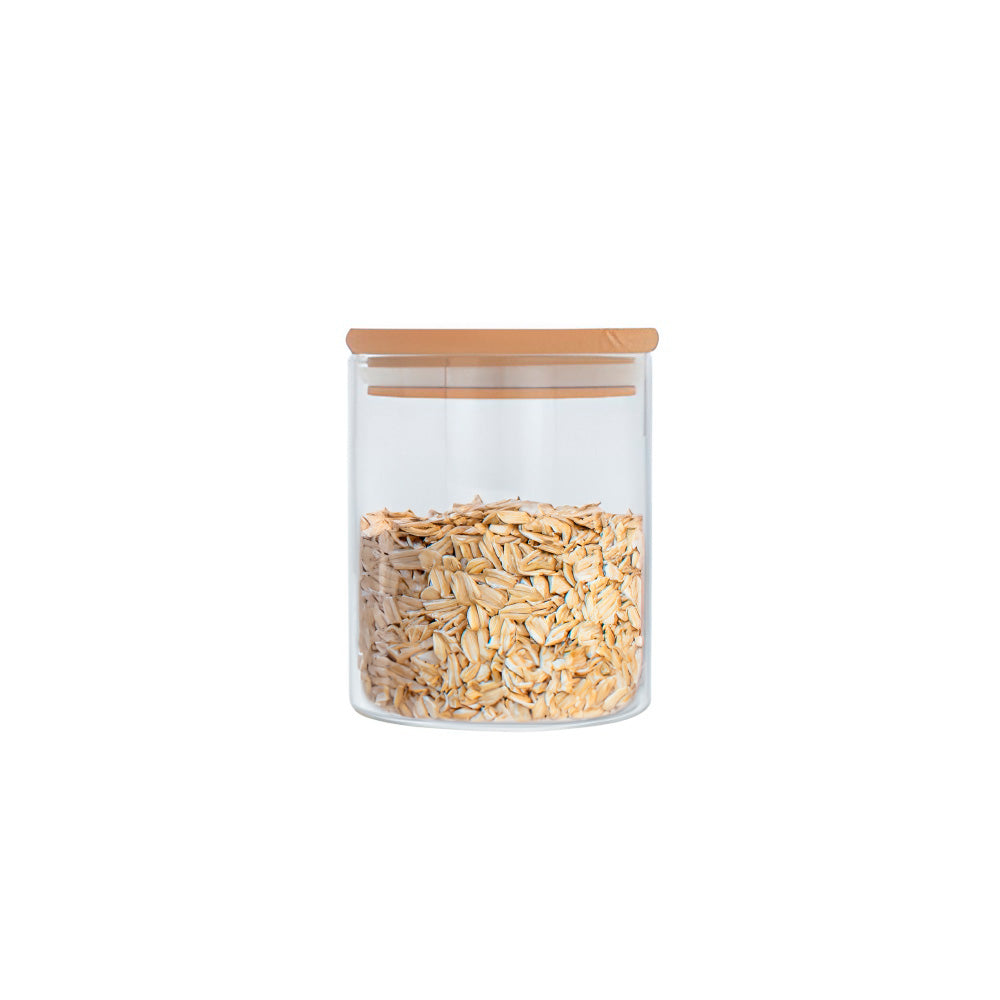 Tarro Tubular con Tapa Bambu 500ml - Global Fuentes