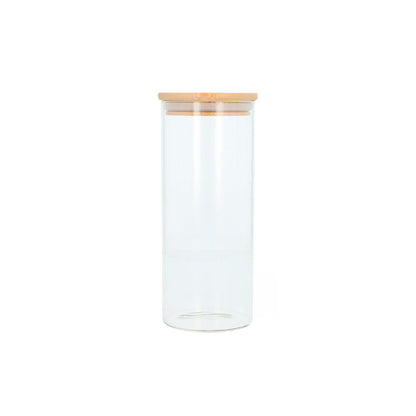 Tarro Tubular con Tapa Bambu 1L - Global Fuentes