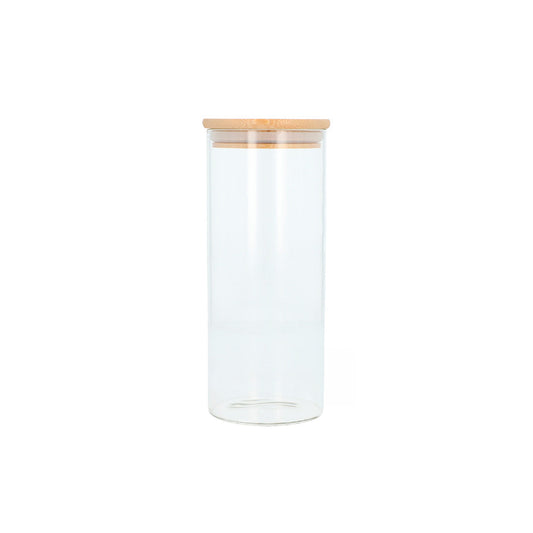 Tarro Tubular con Tapa Bambu 1L - Global Fuentes