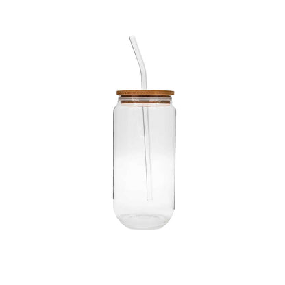 Vaso Tubular con Popote y Tapa Bambu 500ml - Global Fuentes