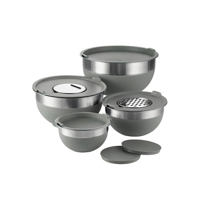 Juego de Bowls con Rayador Gris - 10 piezas - Tramontina