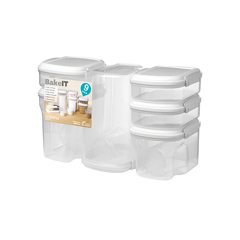 Contenedor Tupper Hermetico Bake It - 9 piezas - Sistema
