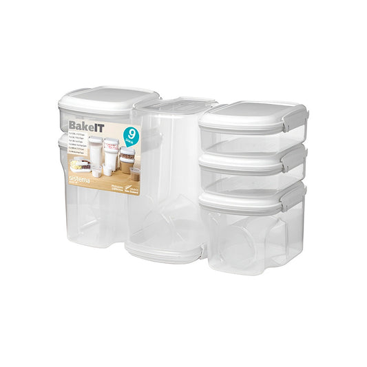 Contenedor Tupper Hermetico Bake It - 9 piezas - Sistema