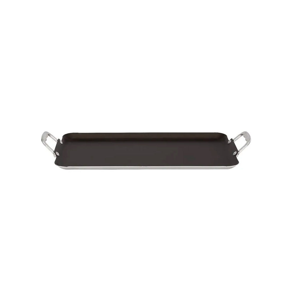 Plancha Recta Doble Quemador 21x40cm - Vasconia