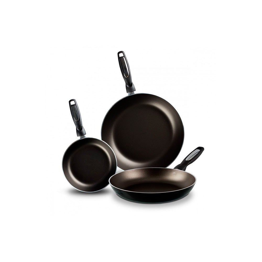 Juego de Sartenes con Teflon Negro - 3 piezas - La Vasconia