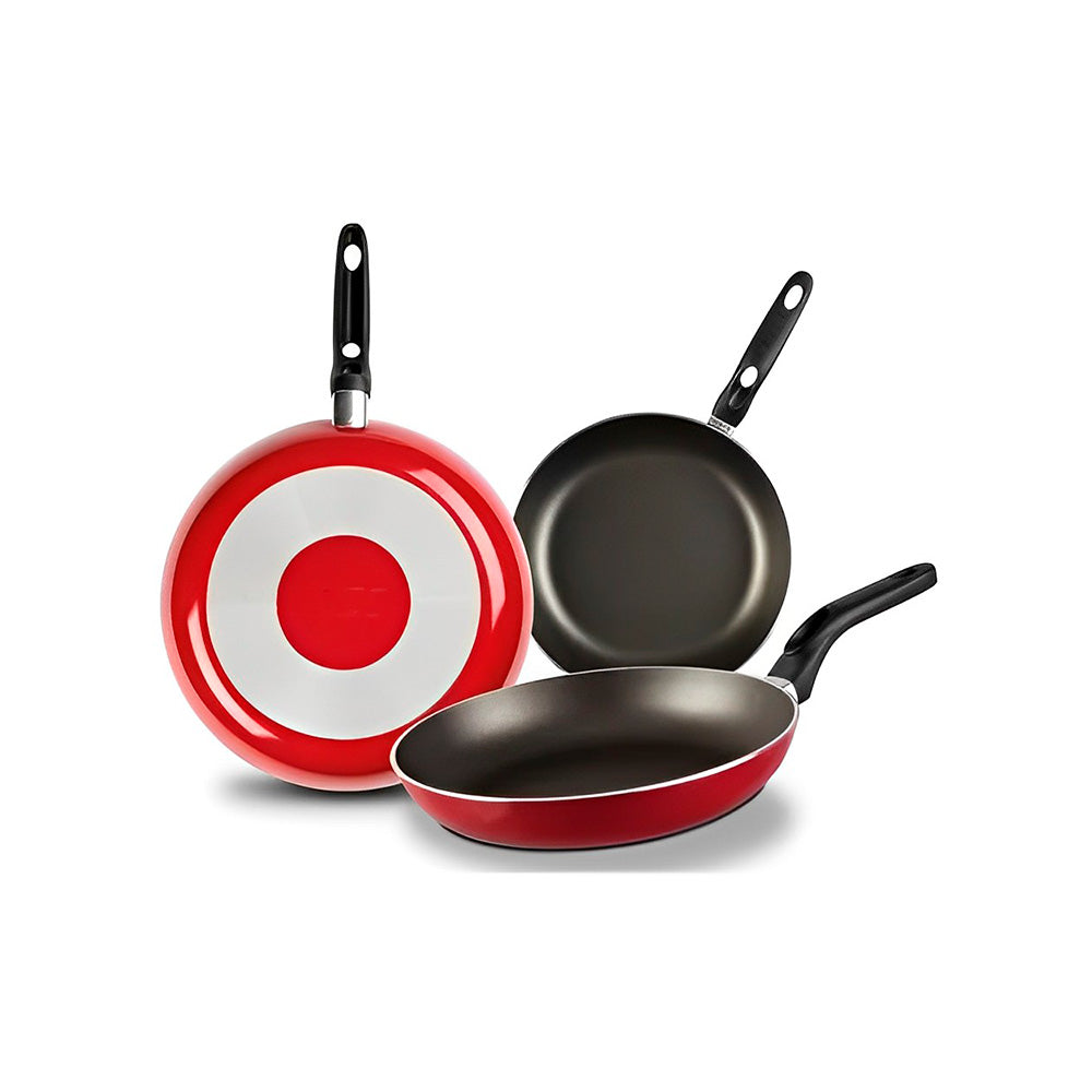 Juego de Sartenes con Teflon Rojo - 3 piezas - EKCO