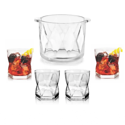Juego de Vasos y Hielera Rombus - 5 piezas - Libbey