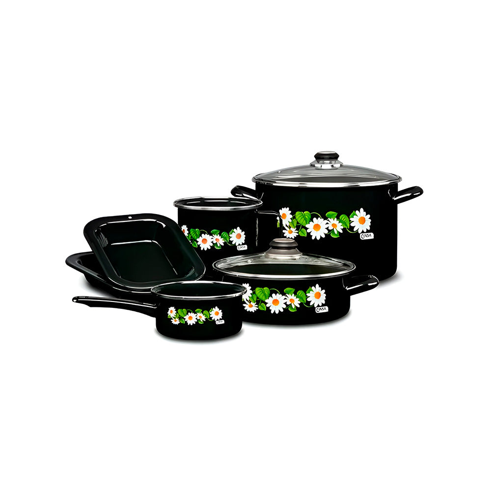 Bateria Malvina Negro Grafito - 8 piezas - Cinsa