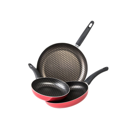 Juego de Sartenes con Teflon Habana Rojo - 3 piezas - CINSA