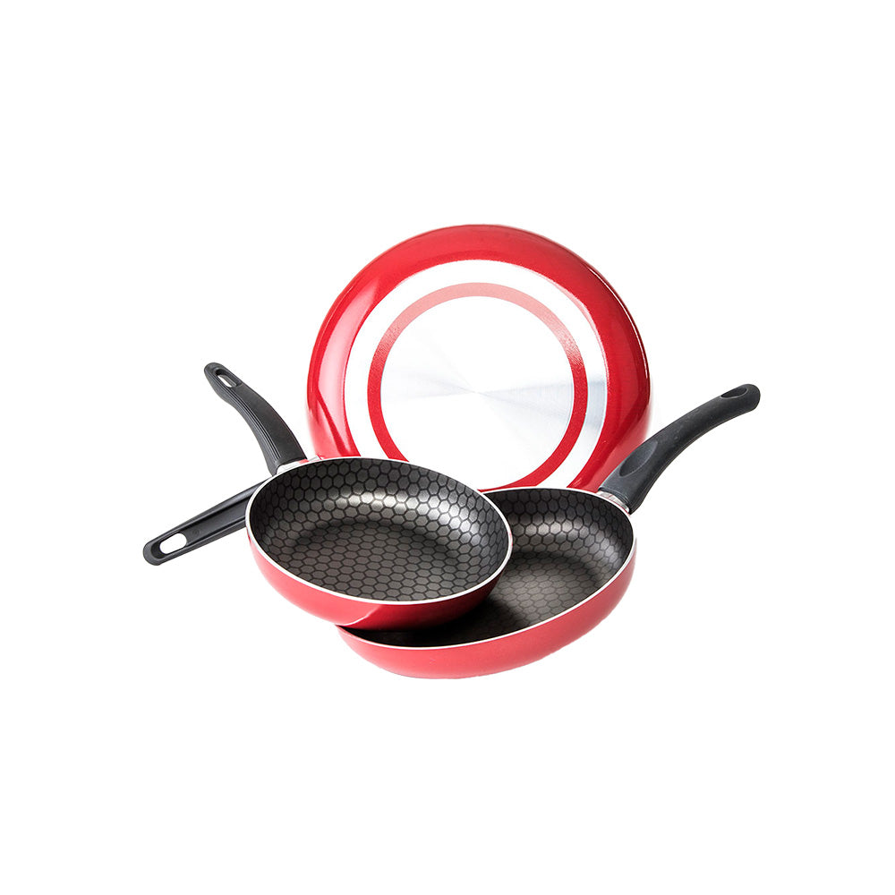 Juego de Sartenes con Teflon Habana Rojo - 3 piezas - CINSA