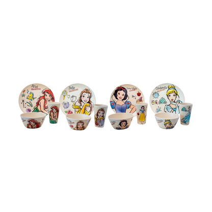 Vajilla Redonda Disney Princesas de Bambu - 12 piezas - Fun Kids