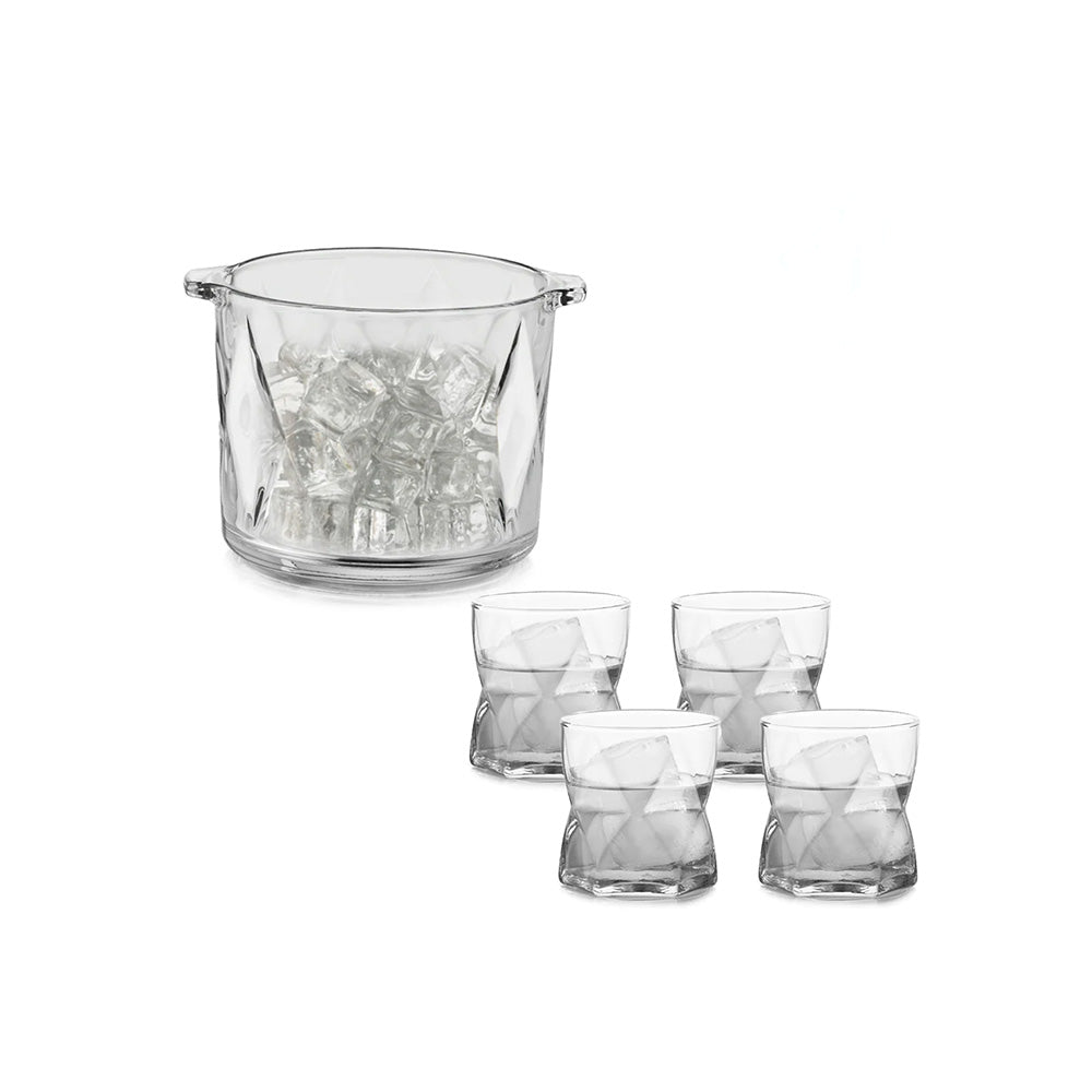 Juego de Vasos y Hielera Rombus - 5 piezas - Libbey