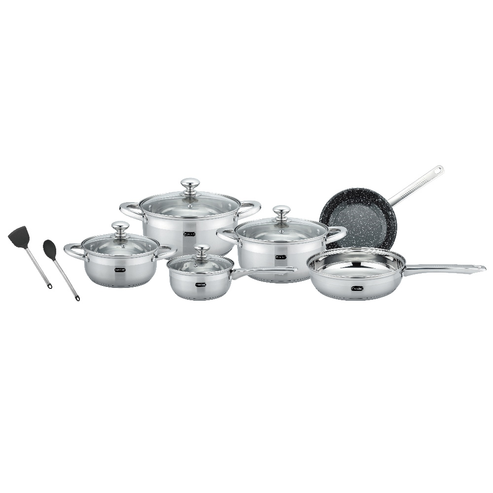 Batería de Cocina Sienna Acero Inoxidable 12 pz Fraciel