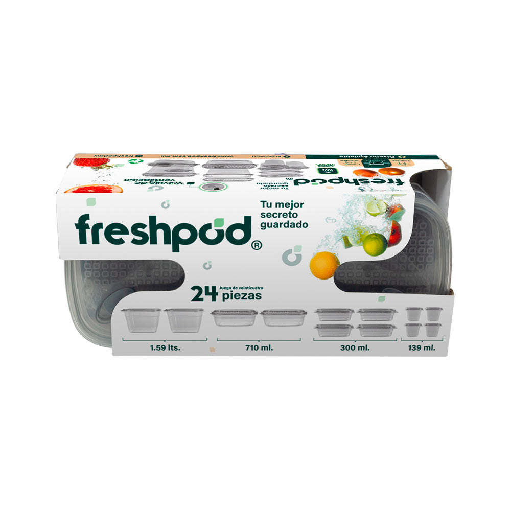 Contenedor Tupper Hermetico Valvula - 24 piezas - Freshpod