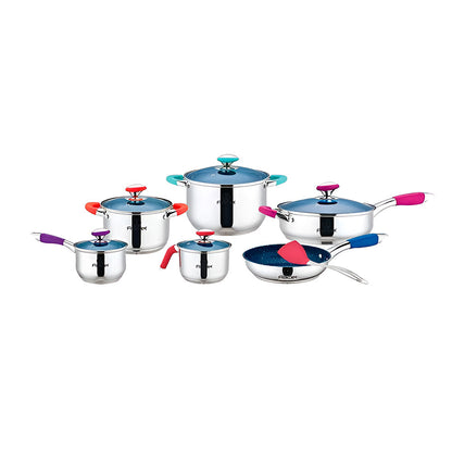 Batería de Cocina Bonita Acero Inoxidable 12 pz Fraciel