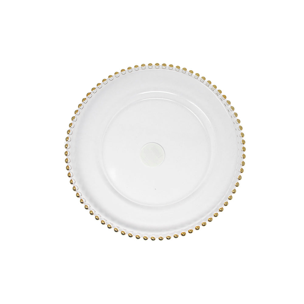 Plato Base Perla Filo Dorado 33cm - Vittori