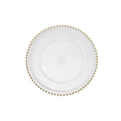 Plato Base Perla Filo Dorado 33cm - Vittori