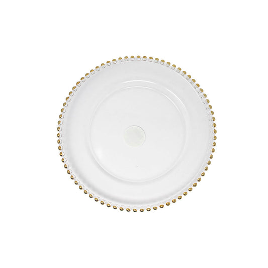 Plato Base Perla Filo Dorado 33cm - Vittori