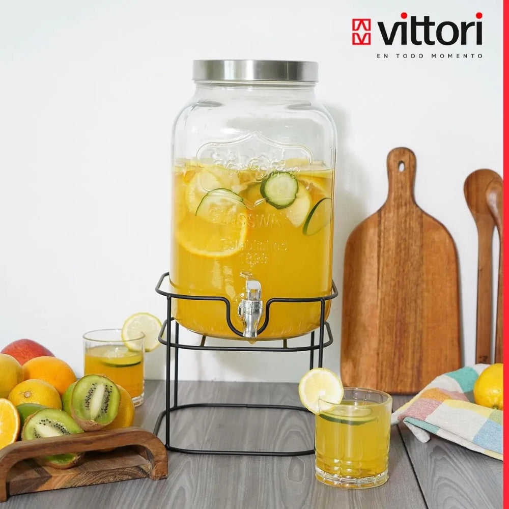 Dispensador Bebidas Vidrio 8 Lt Vittori 2806 Agua Garrafón