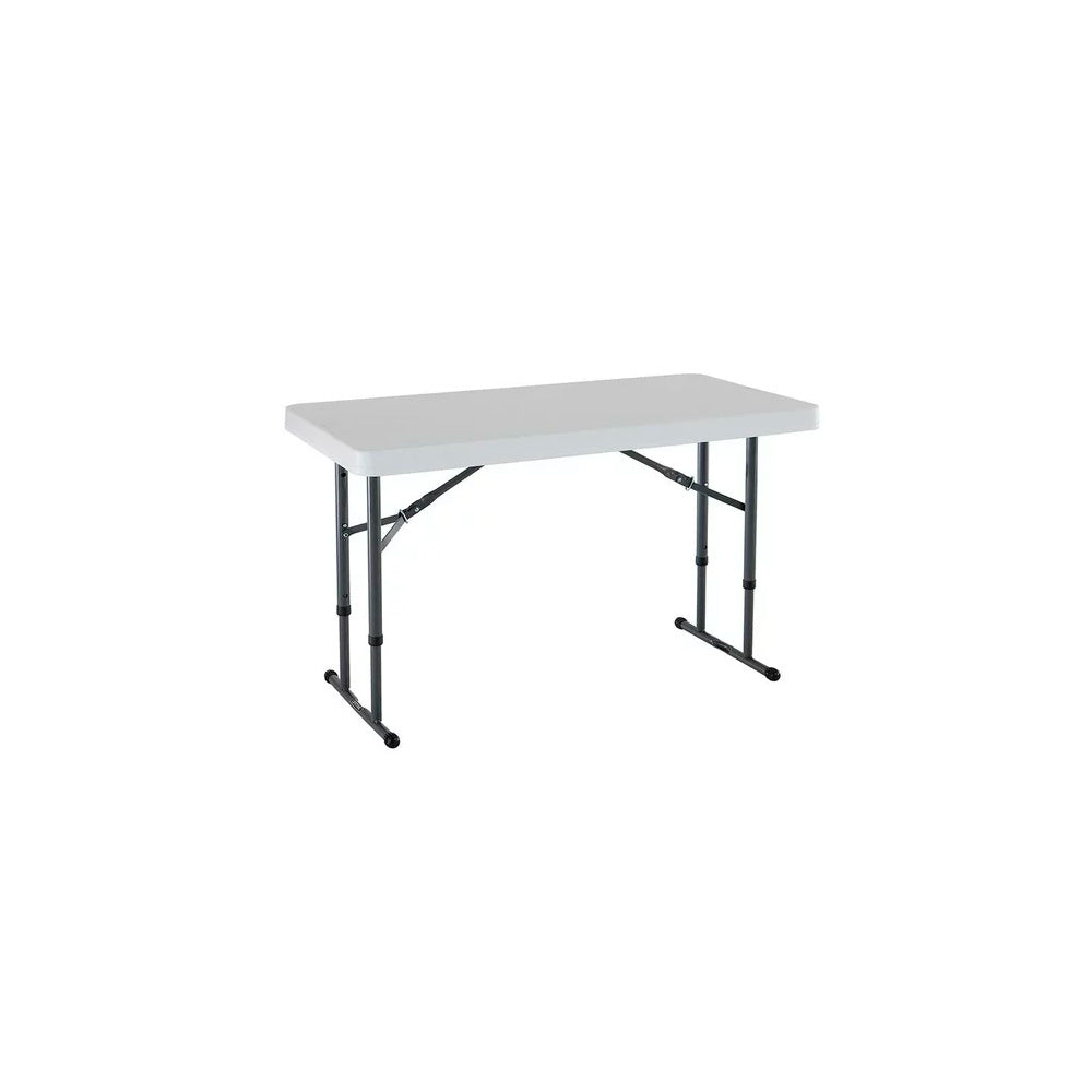Mesa Plegable Tablon Rectangular Ajustable Blanco 1.22m - LIFETIME