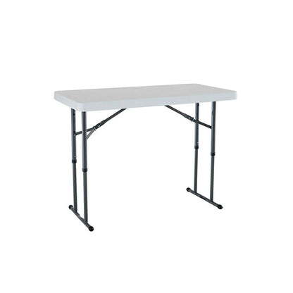 Mesa Plegable Tablon Rectangular Ajustable Blanco 1.22m - LIFETIME