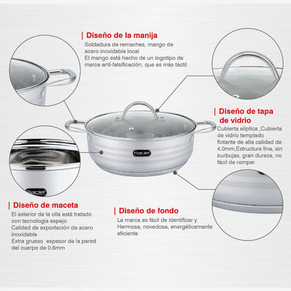 Juego de Budineras Turin Acero Inoxidable 3 pz Fraciel