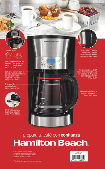 Cafetera Programable 12 tz Hamilton Beach 46895 Apagado Auto