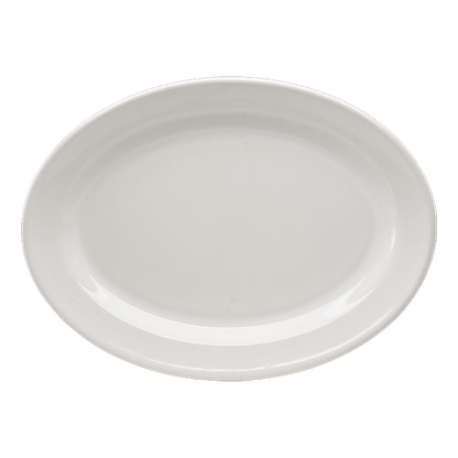 Plato Ovalado Blanco Glacial 33 cm