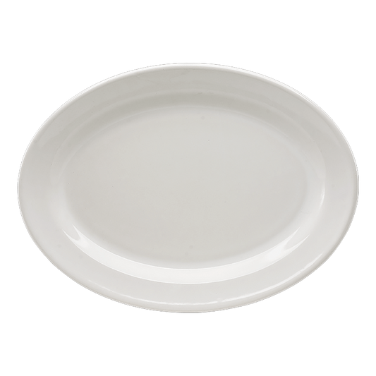 Plato Ovalado Blanco Glacial 33 cm
