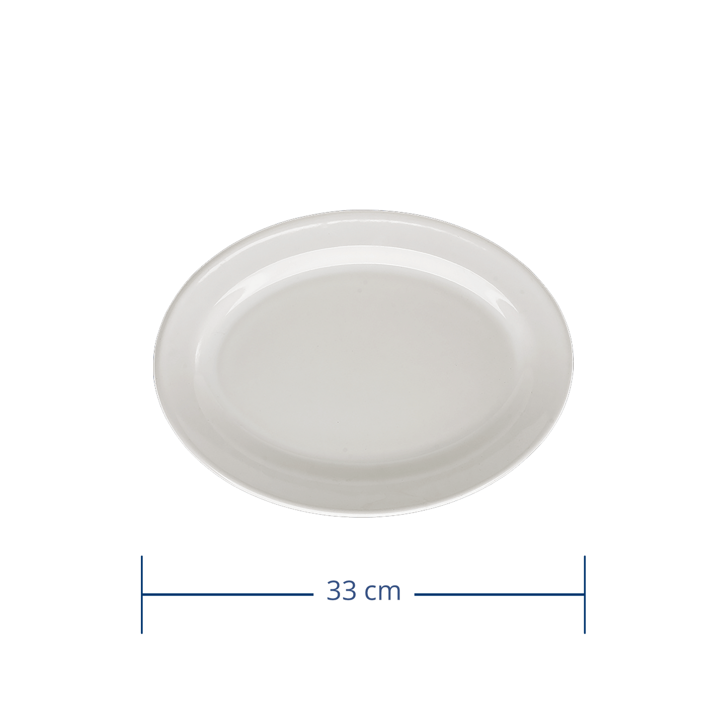 Plato Ovalado Blanco Glacial 33 cm