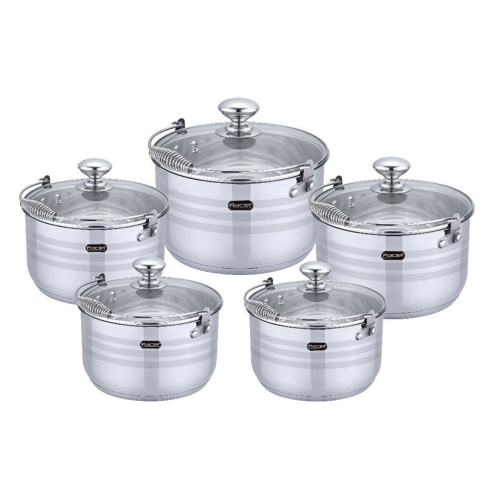 Batería de Cocina 10 Pz Acero inoxidable Inducción Astoria Fraciel