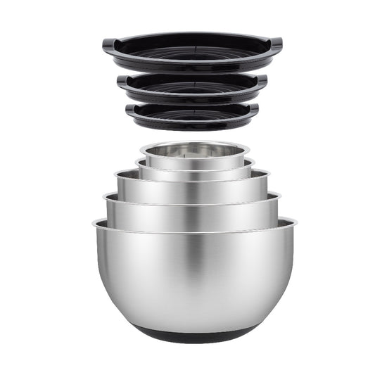 Juego de 5 Bowls con Tapa Hermética Acero Inoxidable Fraciel