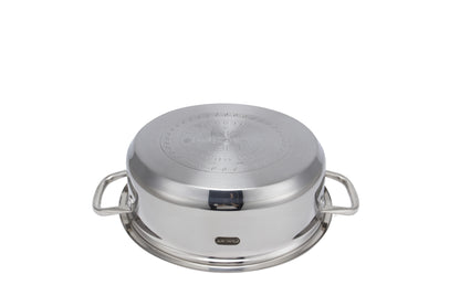 Olla Budinera 5.5 L / 30 cm con Tapa Induccion Acero Inoxidable Fraciel