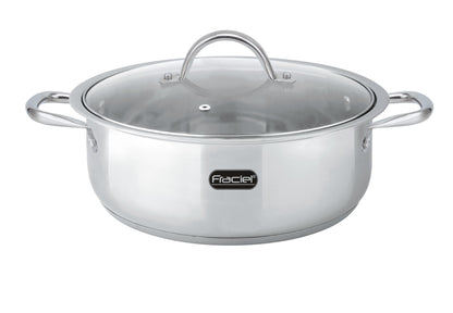 Olla Budinera 5.5 L / 30 cm con Tapa Induccion Acero Inoxidable Fraciel