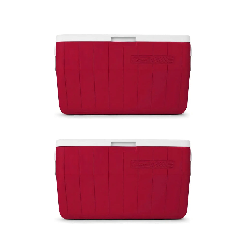 Hielera 48 Qt Rojo Con Asas Tapa Enfriador 2 Piezas Coleman