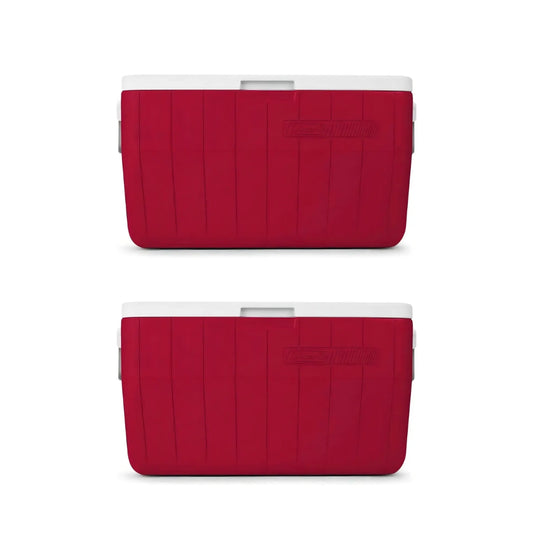 Hielera 48 Qt Rojo Con Asas Tapa Enfriador 2 Piezas Coleman