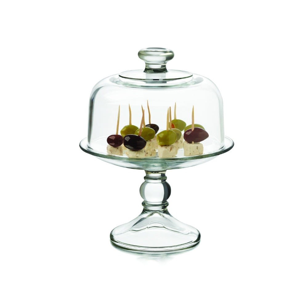 Pastelero Botanero base 19cm/ domo 17cm Vidrio Selene Libbey