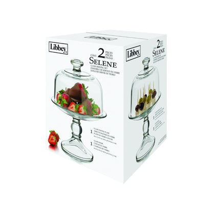 Pastelero Botanero base 19cm/ domo 17cm Vidrio Selene Libbey