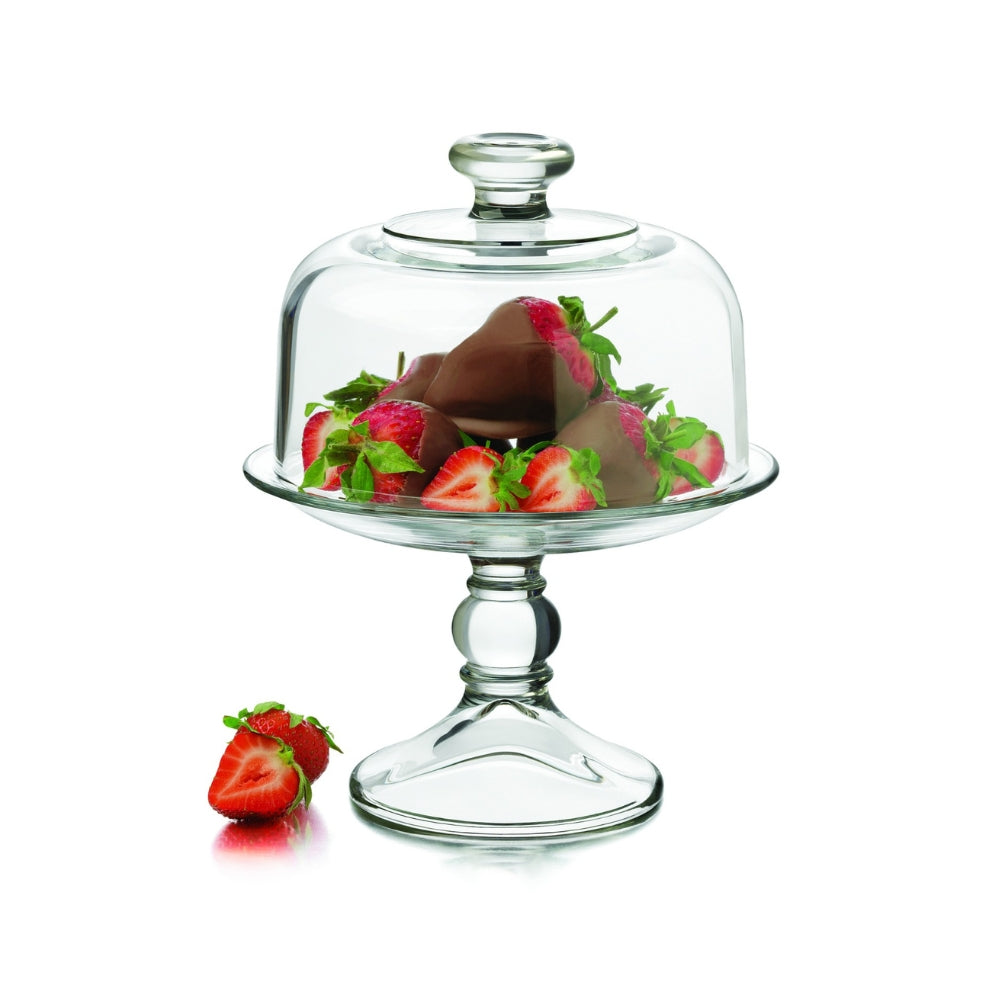 Pastelero Botanero base 19cm/ domo 17cm Vidrio Selene Libbey