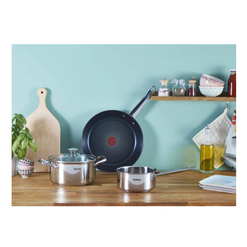 Wok Antiadherente 28 cm Acero Inoxidable Inducción Tefal