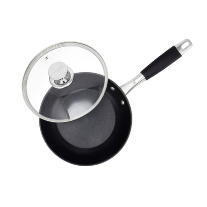 Sartén con Tapa 24 cm Acero Inoxidable y Antiadherente Fraciel