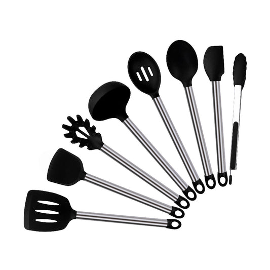 Juego de Utensilios Acero Inoxidable y Silicona 8 pz Fraciel